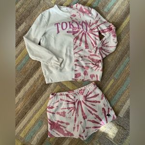 Abercrombie Kids sweatshirt and shorts set, girls size 11/12